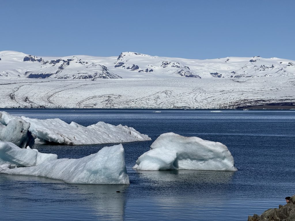 Da hinten kalbt der Gletscher